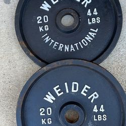 2-44 pound 2” olympic weight plates 