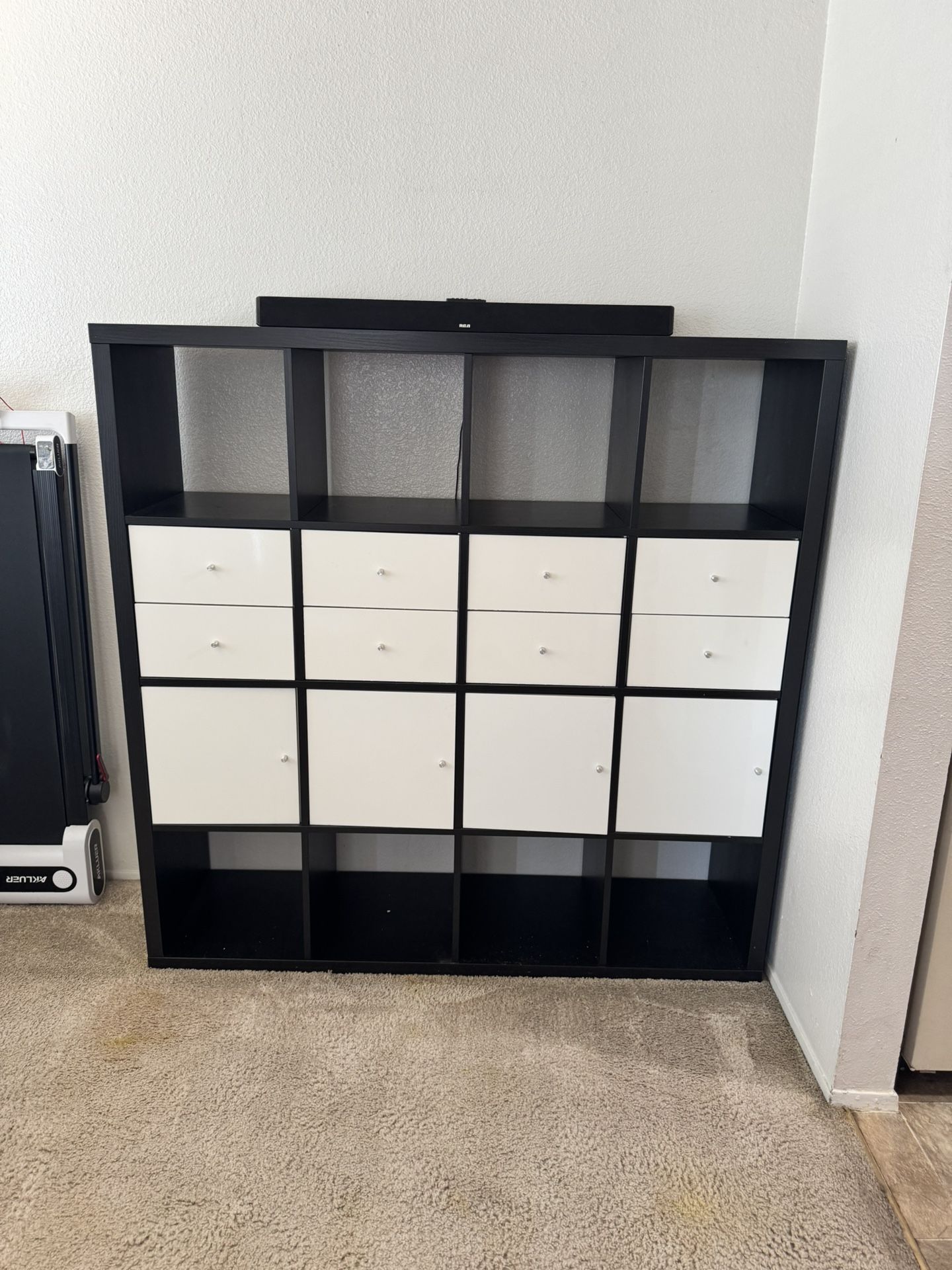 4X4 Storage Cube Organizer W/ 4 Cabinets And 8 Drawers