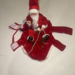 Santa Claus Riding A Reindeer Costume For Small Dog