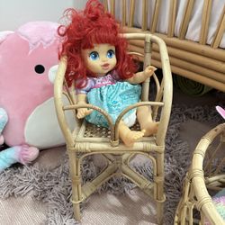 Wicker Doll High Chair & Doll Beds 