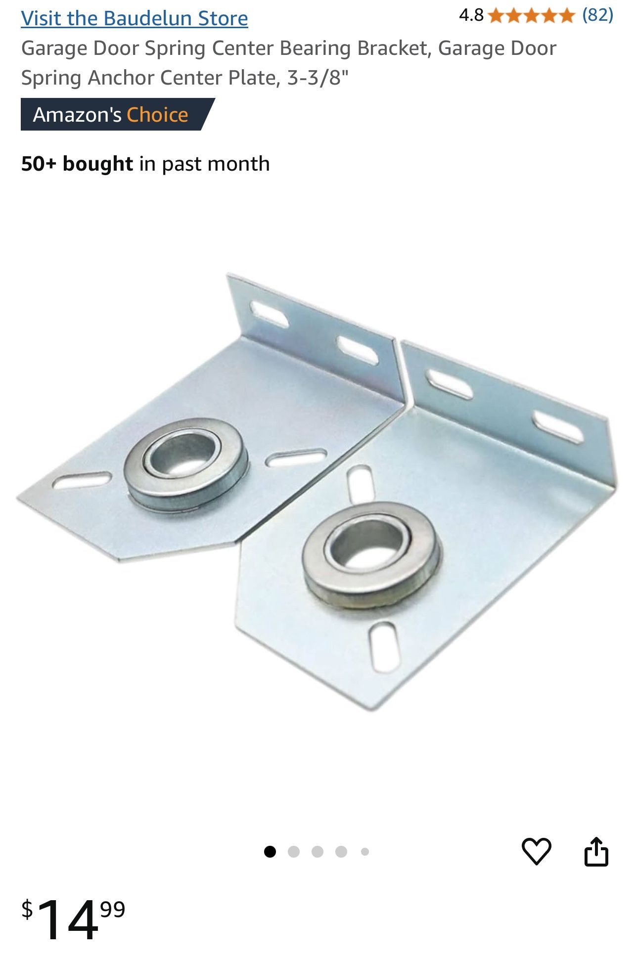 1pair Garage Door Spring Center Bearing Bracket, Garage Door Spring Anchor Center Plate