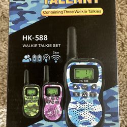 Kids Walkie Talkies,3 Pack 22 Channels 2 Way Radio Toy with Flashlight and LCD Screen,3KM Range Walkie Talkies for Kids Outside Adventures, Camping, H