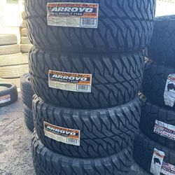 33/12.50/22LT Arroyo Brand New Full Set Tires 🛞 Balancing & Installation INCLUDED — No extra fees. / Balanceo e instalación INCLUIDOS — Sin cargos ex