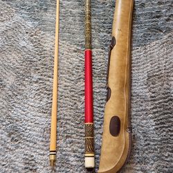 Vintage Pool Cue & Case