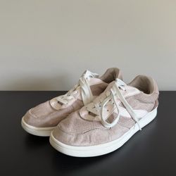 Old Navy Womens 8.5 Classic Sneakers Neutral Brown Soft Brushed Faux Suede