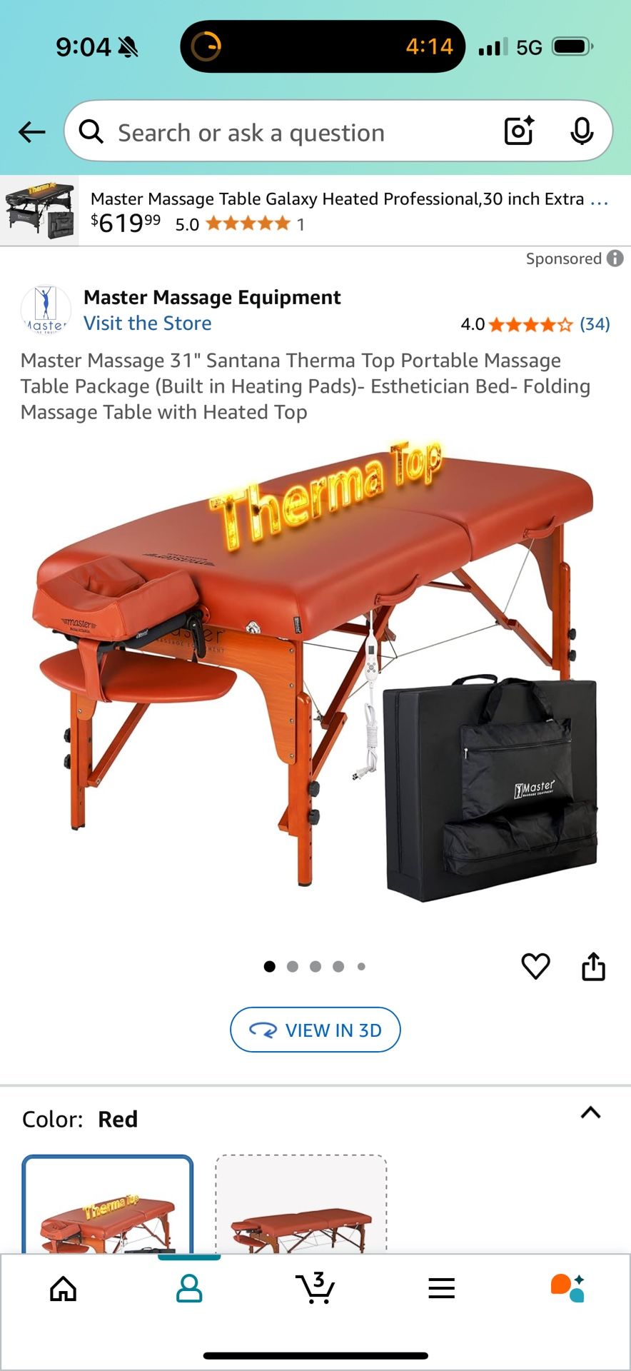 Master Massage 31" Santana Therma Top 