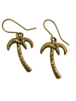 Saint Laurent Paris YSL Palm Tree Earring Set Gold One Size