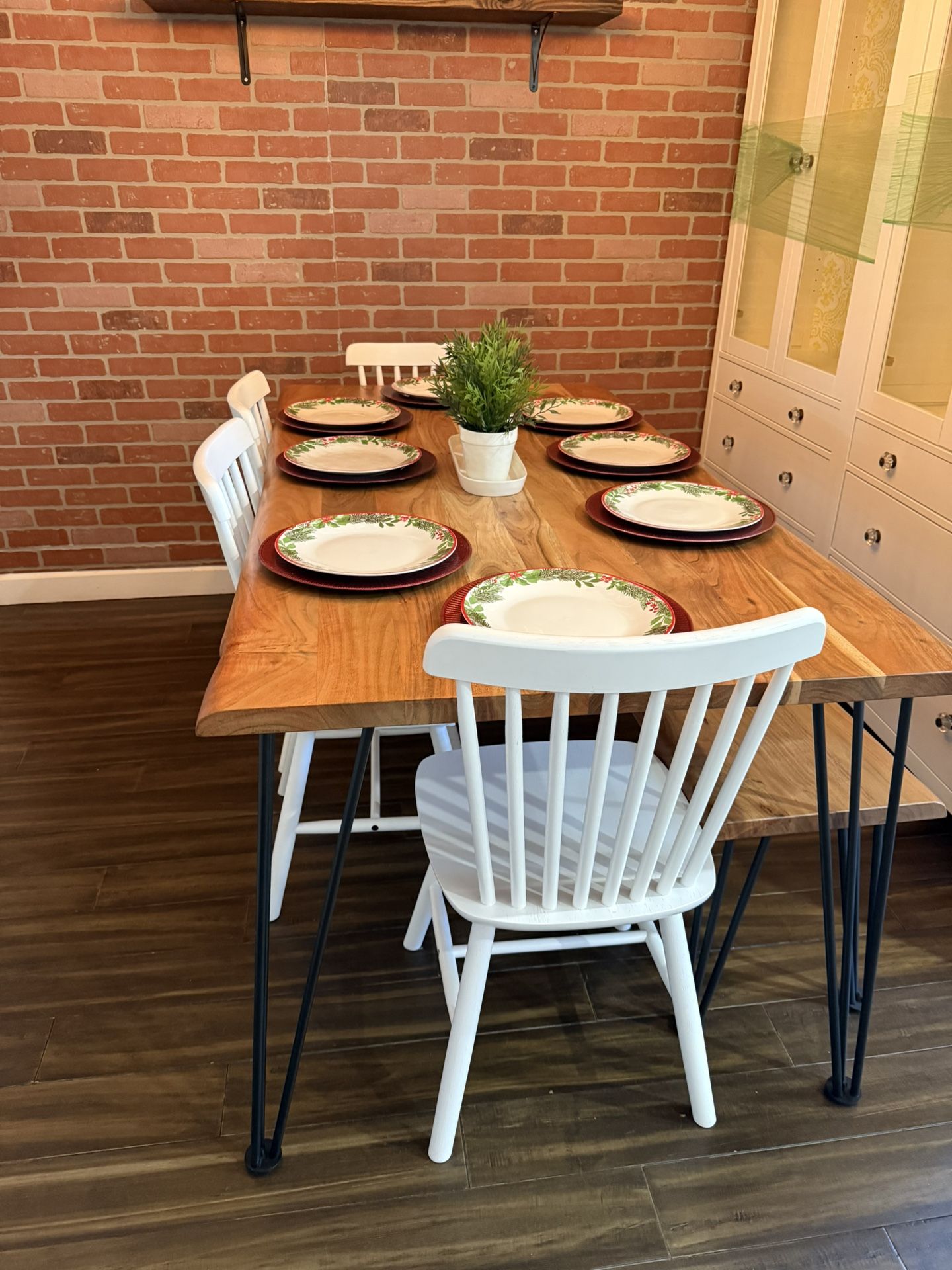 Farmhouse  Dining Table  And Bench 