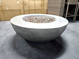 New 42 inch Round Concrete Fire Pit JRC42 - 90,000 BTU Propane / Natural Gas - Outdoor Patio - JRS Patio San Diego