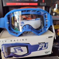 Fly racing motocross goggles blue with clear lens brand new