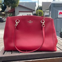 Coach Red Leather Large Christie Carryall Tote