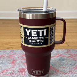 YETI Rambler 35 oz Mug w/Straw Lid, Wine Red *NEW*