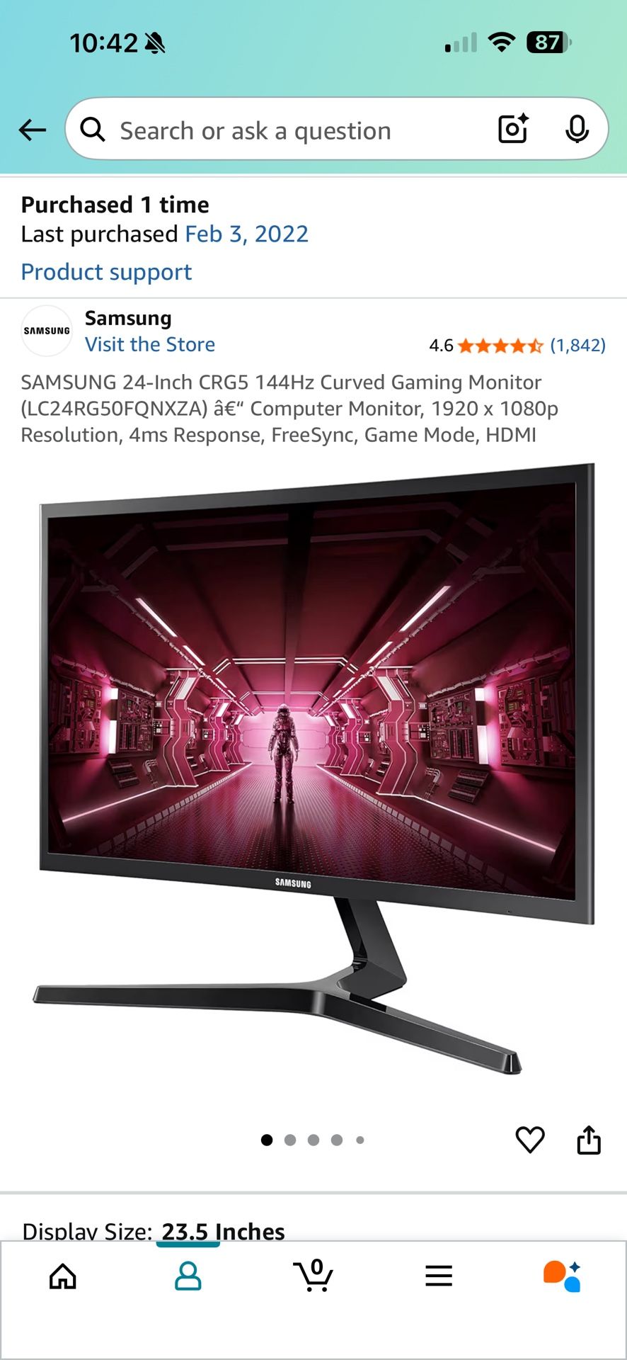 Samsung 24” Curved Gaming Monitor