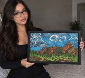 Framed Mountain Landscape Wall Art