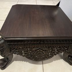 Chinese antique pure hand carved rosewood desk，tea table bookrack carved  and flowers pattern,collection and use