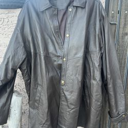 John Wayne Dark Brown Leather Coat