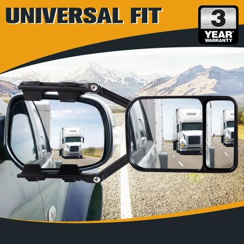 Car Towing Mirrors Clip Universal Multi Trailer Caravan Car Truck Vehicle 4WD Clip-On Towing Mirror Universal for Trailer Safe Hauling Adjustable Exte