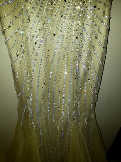 Prom Dress Perhaps"? Camille La Vie Champagne Color Gown With Sequins And  Rhinestonessee description below for Sale in Hoffman Estates, IL - OfferUp