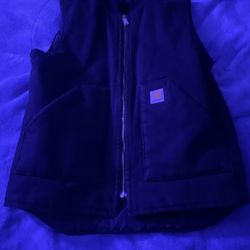 Carhartt Iconic V01-Black Firm Duck Quilted Full Zip Size Small