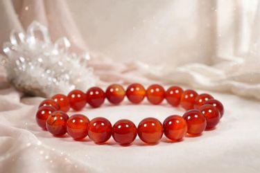 Carnelian 8mm natural crystal bracelet- unisex
