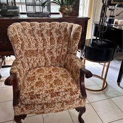 Antique sturdy comfortable chair, gorgeous colors