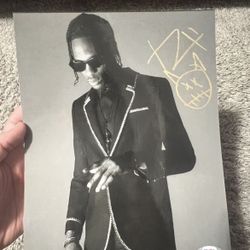 Travis Scott Signed 8x10 Photo With Cactus Jack Drawing (PSA Authenticated)