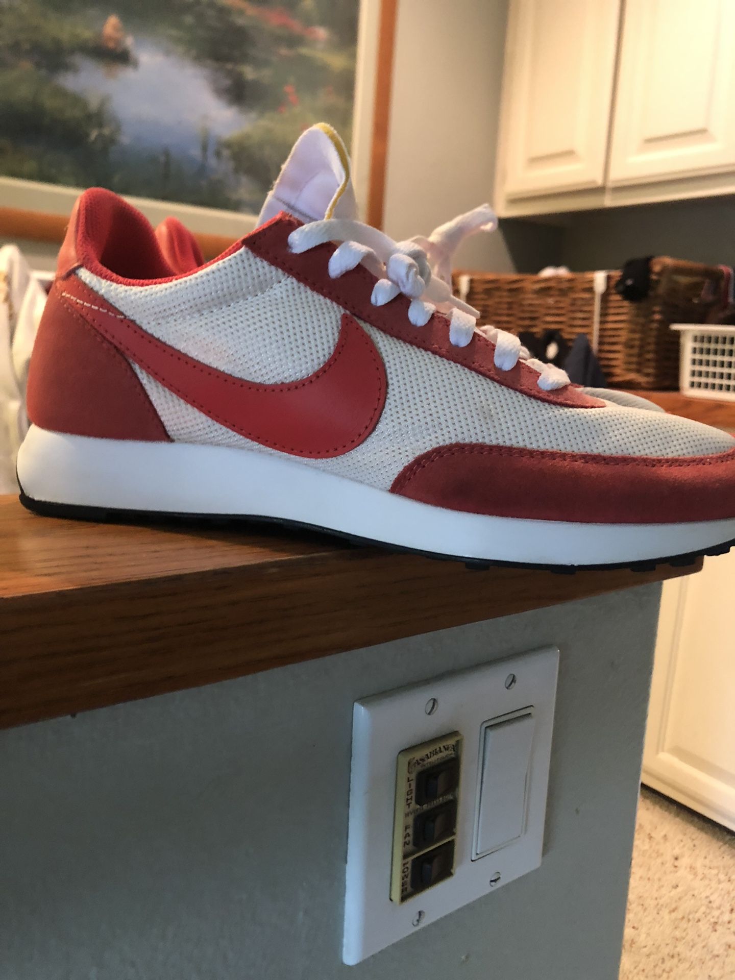 Nike Mens Air Tailwind 79 Habanero Red And White Size