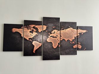 5 pieces wall decoration (World Globe)