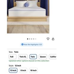 Unused Memory Foam Twin Mattress