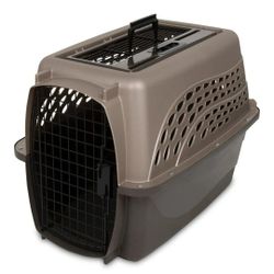New Petmate Dog Crates for Small Dogs & Cat Carriers, Two-Door Plastic Pet Kennel, Top & Front Loading, Made in USA, 24", Tan
