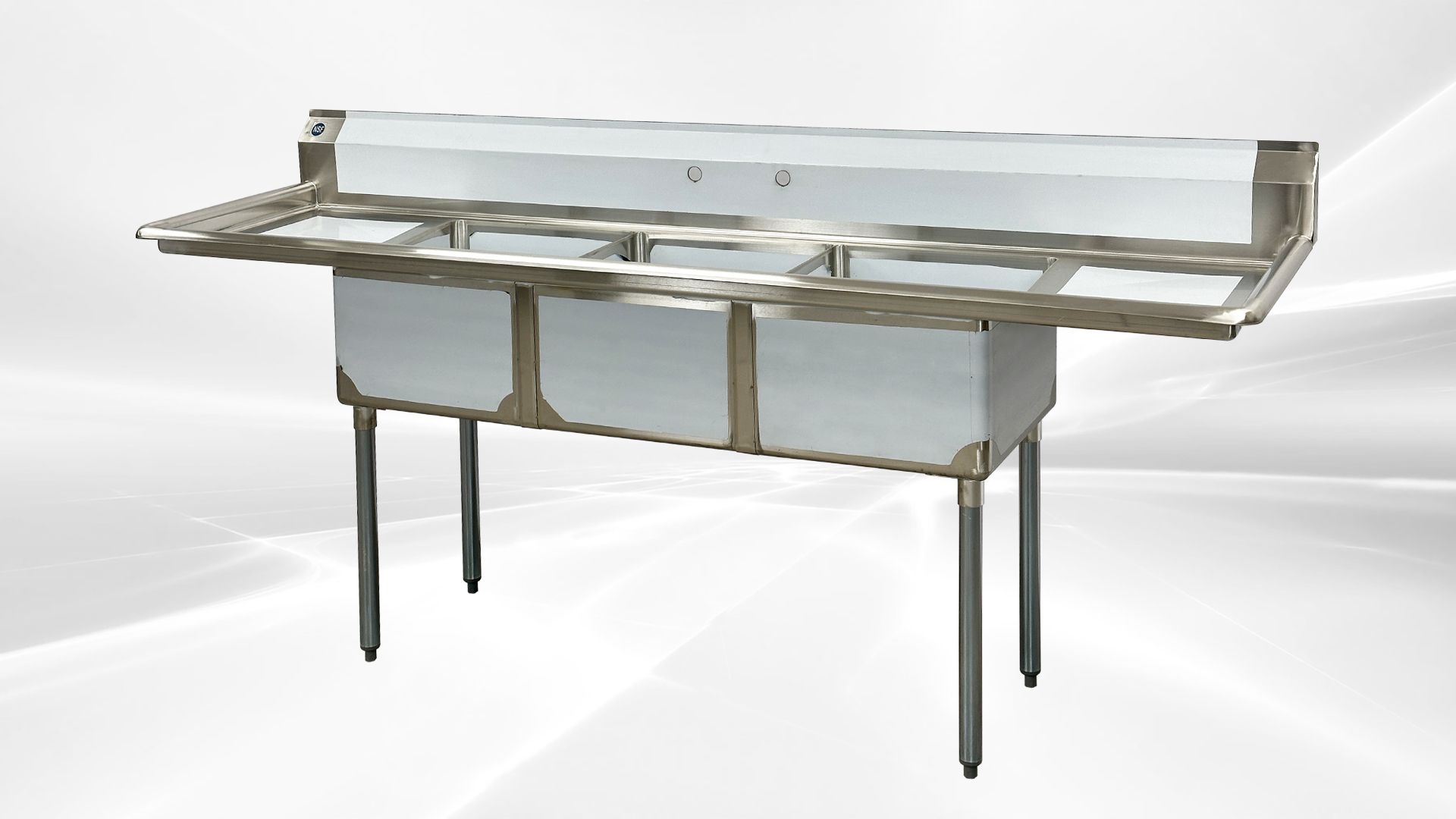 90 ins Stainless Steel 3 Compartment Sink NSF C3T181812-18LR