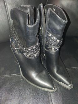Leather Studded boots size 6