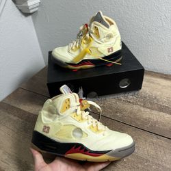Jordan 5 SP x Off-White Mid Sail - Size 5 ~ Brand New With Box Clean Sneakers