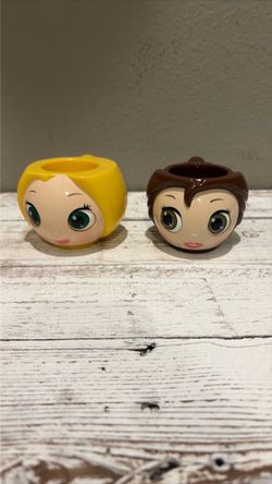 Disney Princess Character Head Cups Set of 2