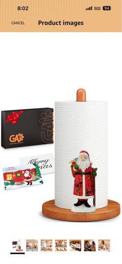Christmas Paper Towel Holder - Santa Claus Winter Xmas Kitchen Countertop Bathroom Decor - Xmas Gift for Women, 3D Cute Decorations