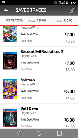Ps4 wii u Games selling for cash value