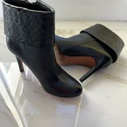 Coach Black Leather Ankle Boot