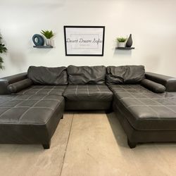 American Furniture Warehouse Two Piece Sectional with Ottoman