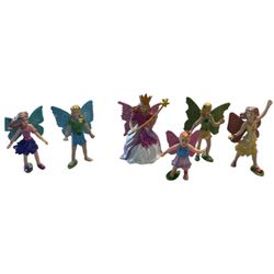 Lot 6 Safari Ltd Fairy Figures Toys Rose the Queen, Jasmine Iris Buttercup Daisy