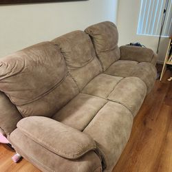 Large Double Recliner Fabric Sofa