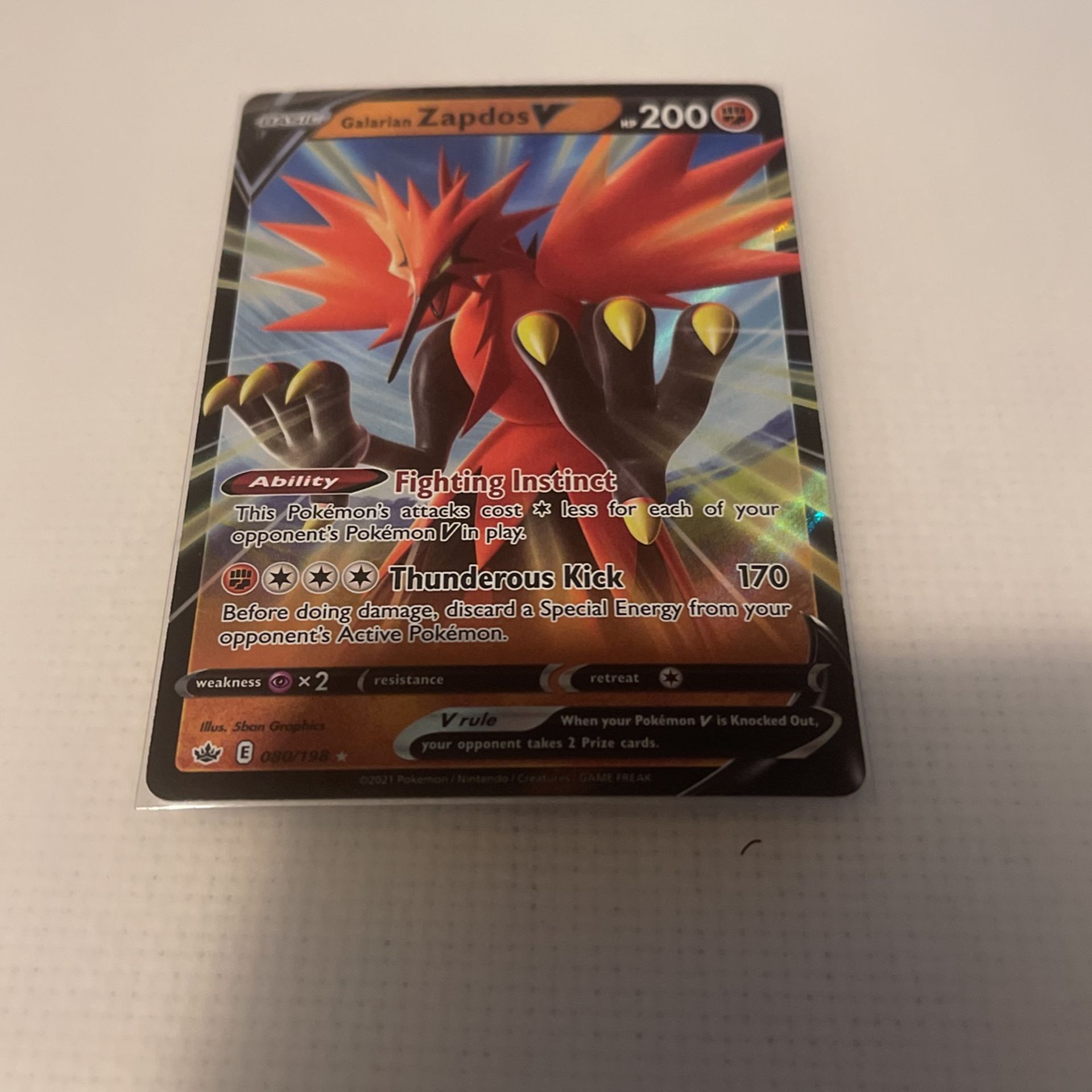 Pokémon Galarian Zapdos V 80/198