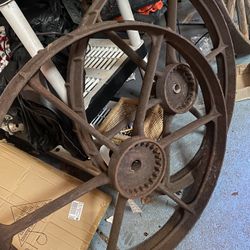 Antique Metal Wagon Wheels
