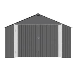 Metal Carport, Car Canopy with 2 Lockable Doors & 2 Windows,DARK GRAY CARTON B
