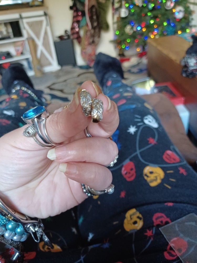 18k Gold Over Sterling Silver Genuine Diamond Chips Earrings