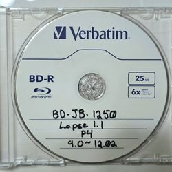 PS4 Blu-Ray BD-R  Lapse 1.1  injection (fw 9.0 ~ 12.02) FREE SHIPPING