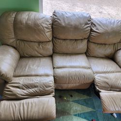 Free Leather Sofa And Loveseat, Reclining
