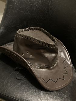 Vintage Leather Cowboy Hat 