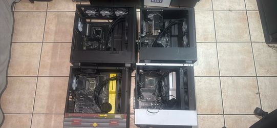Bundle 4 NZXT PC Cases w/ Motherboards & Coolers, power supply, new rgb fans, ram