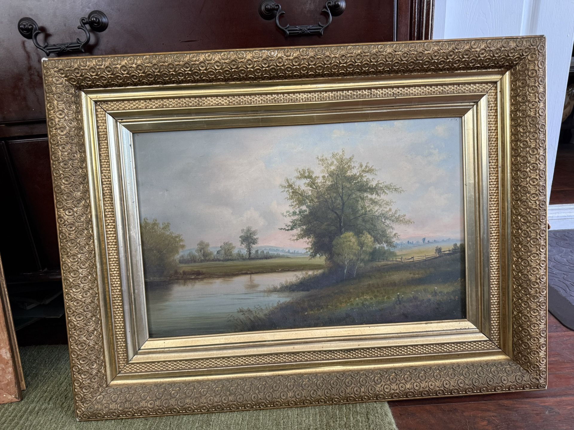 Antique Landscape Planting On Canvas