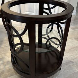 54in Thick Round Glass Top Table
